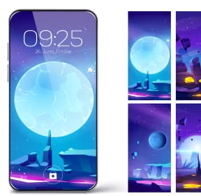 Digital illustrations for mobile app screens